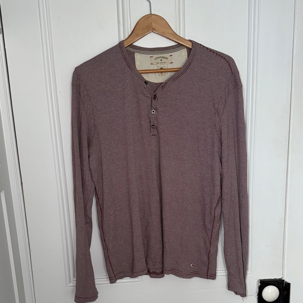 Converse by John Varvatos Men's Long Sleeve Duofld Vintage Henley